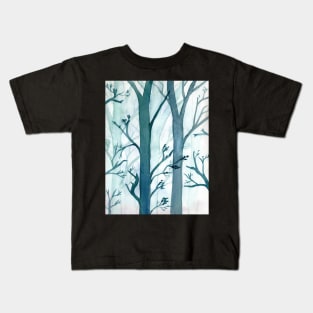 Abstract Forest with monochrome watercolors Kids T-Shirt